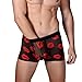 Produktbild Herren Boxershorts FORH Men Sexy Transparent Lip Drucken Unterhosen Komfortable Slips Shorts Retroshorts Fashion Men's Boxer Briefs Underwear Unterwäsche (Schwarz, M)