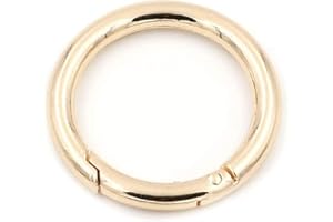 ANJING Spring O Rings, 2Pcs Spring Snap Clip Hooks, Round Carabiner Snap Clip, Clamp Clasp Keyring Buckle for Bags Purses Handbag Strap
