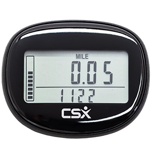 CSX Kleiner 3D Schrittzähler Fitness Aktivitätstracker mit Clip, P341, Schwarz - 3