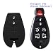 Produktbild RotSale® 1x Schwarz Schlüsselhülle Jeep Dodge Chrysler Keyless Entry 3 - 7 Tasten Autoschlüssel Etui Silikon Schutzhülle Tasche Gehäuse Fernbedingung Funkschlüssel