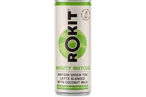 Rokit Mighty Matcha Green Tea Latte with Coconut Milk | Vegan Friendly Formula | Dairy-Free | Ready to Drink | 1 x 250ml Can