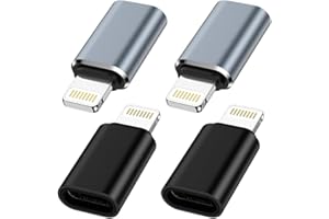OCBUO USB C auf Lightning Adapter (4 Stück), Adapter USBC auf Lightning für iPhone 14 13 12 11 Pro Max i-Pad, USB C iPhone Adapter Unterstützt Schnelles Laden/Datenübertragung, Nicht für Kopfhörer/Audio/OTG