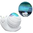 Azonee Northern Lights Projector, Snail Star Galaxy Projector with Bluetooth Speaker & Remote, Type-C Charging, Northern Aurora Borealis Light for Kids Bedroom Decor (White)