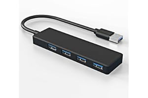 VALTREECHO 4 Port USB Hub Special with 1 USB 3.0+ 3 USB 2.0 Hub Ultra Slim Portable Multiport Expander Charging Splitter Compatible with MacBook Desktop Computer PC (USB 3.0)