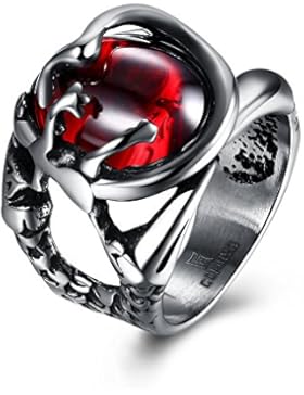 Bodya Edelstahl Ring Man rot cz Kristall Stein Dragon Claw Ring Band Schmuck 8