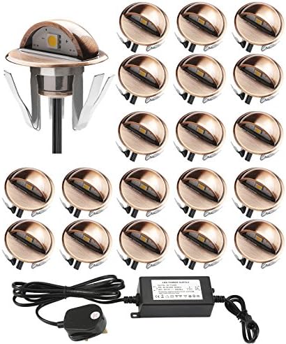 20 Pack QACA Warm White IP65 Bronzo Recessed led Plinth Steps Lights decking Kits Bathroom Kitchen Waterproof Fixture with Driver