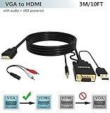 Admite sincronización de video y audio. La salida HDMI admite una resolución de video de hasta 1920x1200.1080p @ 60Hz, admite 24 bits. La entrada VGA admite una resolución de hasta 1920x1200, transfiere audio estéreo a través de AUX de 3,5 mm o conector estéreo RCA macho.