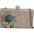 BIH Clutch Bag Hand Bag Acrylic Clutches for Women Bridal Clutches for Wedding Celebrities Party Evening Marble Purse Floral Bridal Clutch Bag For Women's & Girls