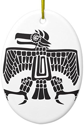 Christmas Ornament Crafts Eagle, Mexican Hieroglyph(maya) Oval Christmas Tree Decorations Anniversary Gift