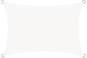 Cool Area Tenda a Vela Rettangolare 4x6m HDPE,Vela ombreggiante parasole Traspirante Protezione Raggi UV per Giardino Esterno terrazza, Crema