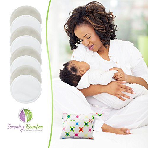Waschbare Bio-Bambus-Stilleinlagen, 8er-Packung Farben (4 Paar) mit Waschbeutel – Natürlich und wiederverwendbar, extrem weich und super saugfähig: die ultimativ-luxuriöse Stilleinlage – von Serenity Bamboo - 4
