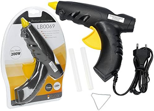 LIBOX® Original Hot Glue Gun 200W Electric Melt Glue Gun Aluminum Nozzle with 2 pcs Gule Sticks Super Adhesive for DIY, Hobby, Craft, Home/Office Repair BLACK
