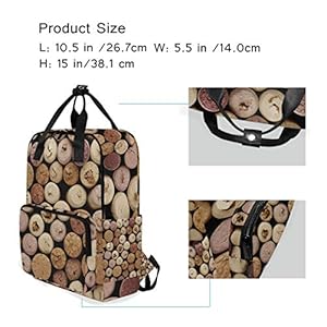 LUPINZ Retro Wine Corks Backpack Durable Soulderbag Bookbag Back to School