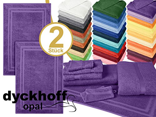 Frottiertücher der Serie Opal - erhältlich in 33 modernen Farben und 7 verschiedenen Größen -Markenqualität von Dyckhoff, 1 Pack (2 Stück) - Badvorleger [50 x 75 cm], lila