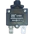 30 Amps Mini Circuit Breaker | Thermal Overload Protector AC 125/250V 30A Push Button Reset | 30Amp Load Switch, PCB Mount