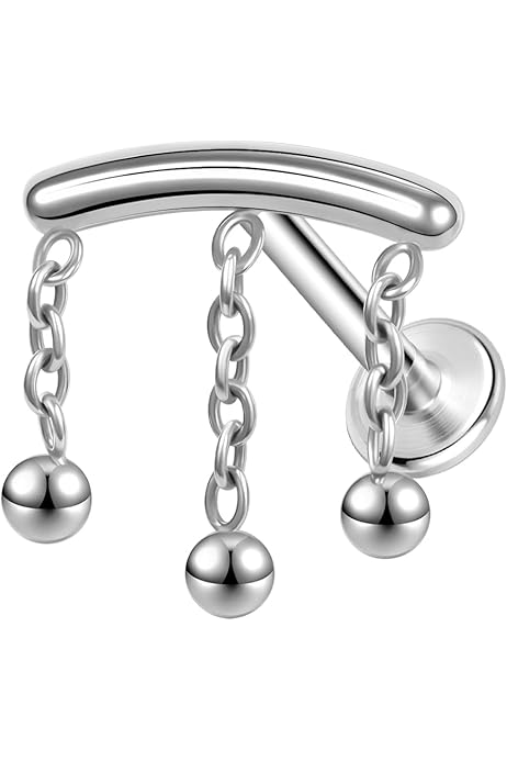 Piercing Labret In Titanio 16G Con Ametista - Per Elica, Trago, Labbra, Lunghezze 6/8/10/12mm - Foto 11