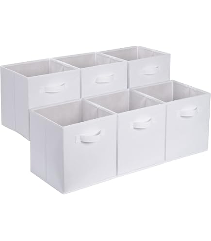 Lifewit 6 Cubi Portaoggetti Pieghevoli In Tessuto, Con Manici, 33x38x33 Cm (42L), Grigio, Per Armadio, Giocattoli, Vestiti