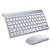 Produktbild HSAILST Kabelloses Tastatur und Maus Set, Flüsterleise 2,4G Funktastatur Tragbar Wireless Tastatur und Maus Combo für Desktop PC Laptop Windows (Silber)