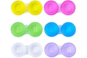 Anyasen portalenti 30 Pezzi di Mini Scatola Custodie per Lenti a Contatto Porta per Lenti a Contatto Porta Custodia Ammollo Soluzione da Viaggio detergente occhi contatti lente contenitori (6 Colori)