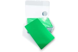 Ebamaz 50PCS Thick 0.45mm Aluminum Metal Business Cards Blanks 3.4 X2.13 inch for Customer Laser Engraving (Green, Blank)