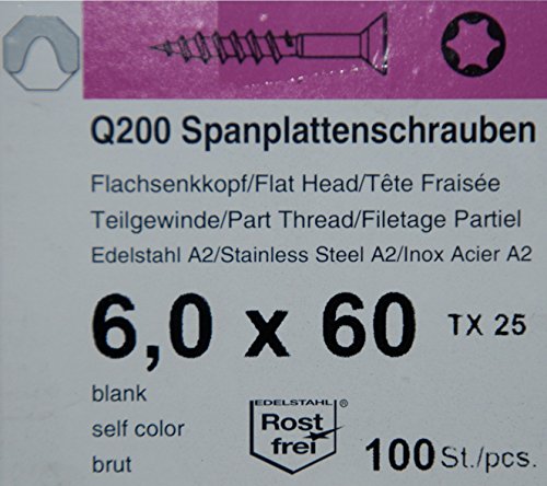 Preisvergleich Produktbild SPANPL.SCHRAUBE A2 6,0X60 TX A100ST