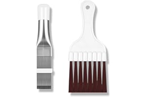 WUSJCOF 2 pezzi Pettine per la pulizia, Pulisci alette dell'aria condizionata, Spazzola in acciaio inox evaporatori e radiatori, Kit, filtro asciugatrice, casa, serpentine e frigorifero