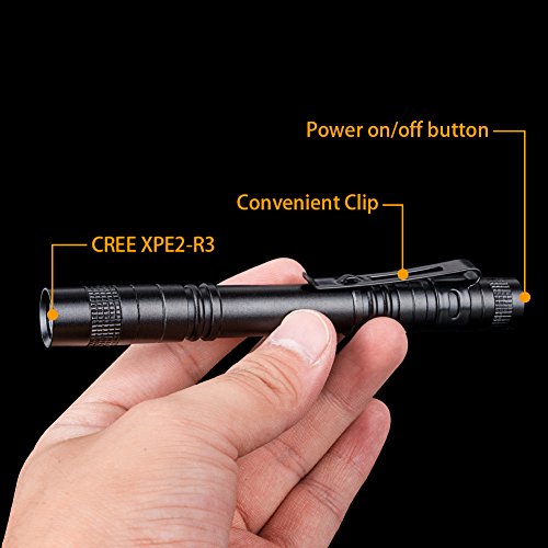 Qwert LED Praktische Taschenlampe superhelle Mini Handgerät Taschenlampe, Wasserfest Tragbare im Freien Handlampe für Campen Wandern Fahrradfahren und Notfälle (250 Lumen) - 4