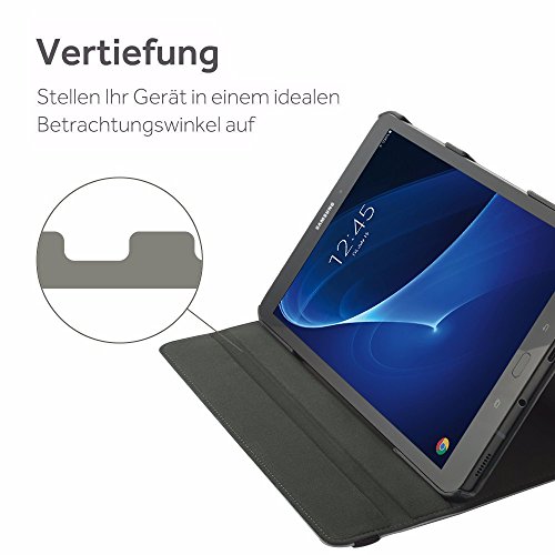 EasyAcc 360 Grad Drehung Schutzhülle für Samsung Galaxy Tab S3 T820N/ T825N Flip Case Book Cover Hüllen Ledertasche lederhülle mit Standfunktion / Auto Sleep – PU Leder, Schwarz, Protector (Schawz – 360 Grad Drehung) - 2