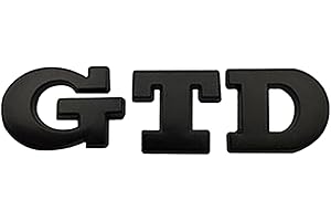 AUTOZOCO Emblema Adhesivo metálico GTD, Insignia GTD Apto para Parte Trasera Autoadhesiva, Compatible con VW Golf 7, 6, 5, 4, Pegatina GTD MK2, MK4, MK5, MK6, MK7, Metal, Color Negro Mate