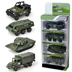 Thboxes 4Pcs/Set Simulate Alloy Engineering Cars Set Kids Educational Props Toy Military 4 Pcs
