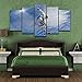 Produktbild lsweia Holzrahmen Leinwand Malerei Wohnzimmer Dekor 5 Stücke Männer Sport Jump Skifahren Posing Sky Poster Modular HD Drucke Bilder Wandkunst Rahmen