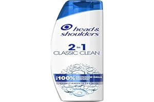 Head & Shoulders Przeciwłupieżowy szampon i odżywka 2 w 1 Classic Clean do włosów przetłuszczających się, ochrona przed łupieżem dla skóry i włosów, testowany klinicznie, testowany dermatologicznie,