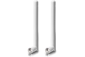 Bingfu Antena WiFi RP-SMA Doble Banda 2.4GHz 5GHz 5.8GHz 3dBi Antena MIMO (Paquete de 2)para Enrutador WiFi Tarjeta de Red Inalámbrica Adaptador USB Seguridad Cámara IP Video Vigilancia Monitor Blanco