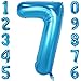 Produktbild 40-Zoll 0-9 in Blau Nummer Foil Ballons Helium Zahlenballon Luftballon Riesenzahl Party Hochzeit Kindergeburtstag Geburtstag Nummer 7
