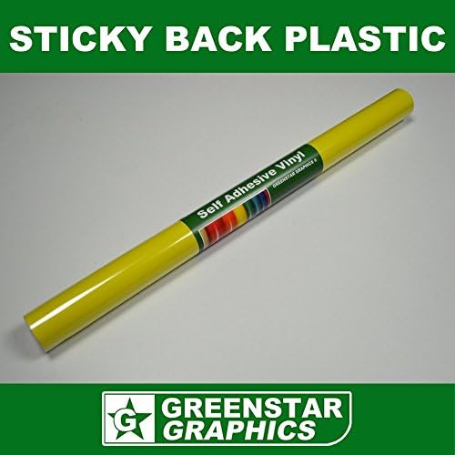 GREENSTAR GRAPHICS GLOSSY STICKY BACK PLASTIC SELF ADHESIVE SIGN MAKING VINYL For Arts & Crafts,Stickers & Decals, Home Decor & DIY, Kitchen Cupboards & Furniture (610mm 24” YELLOW GLOSS 5m)