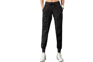 TOPLAZA Pantaloni Sportivi Joggers Donna Pieghettato Vita Alta con Tasche