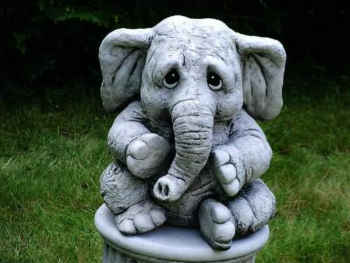 Steinfigur Elephant Elefant Benjamin 28 cm ca.15,8 kg Frostfest Stein Nr.042 - 6