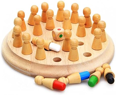 Wooden Memory Chess Game Preschool Educational Training Toy Parent-child Interactive Desktop Game Parenting Family Game Gift for Children Kids (Puzzle Game Chess)