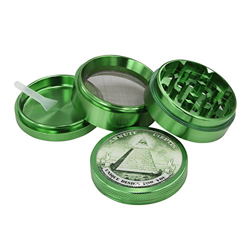 DCOU Neue Design Premium Krautmühle mit Pollenfänger-Siebgrinder CNC Aluminium Tabak Mahler Zerkleinerer Ø55mm 4-teilig - 5