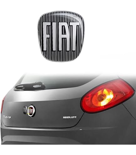 Fiat Bravo 3D Sticker Vervangend Logo Zwart - Voorzijde