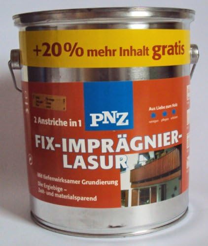 12 Litre PNZ Fix Waterproofing Stain/Preservative Wood Stain 2 in 1, Protects Against fungus and Blue Stains, includes a wood base, Colour: Walnut