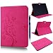 Produktbild Samsung Galaxy Tab 4 10.1 T530 Hülle, Yokata PU Retro Schutzhülle Magenet Holder Stand Flip Schutz Tasche Lederhülle Etui mit Prägung Narzissen Blumen und Schmetterling Butterfly Motiv Case Wallet mit Aufsteller-Funktion Bookstyle Ledertasche Karten Slot Komplett Schutz Schutzhülle - Rose