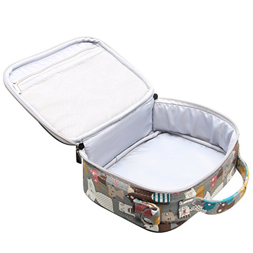 Teamoy Estuche para 84 l  pices Neceser de C  smico Caja de almacinamiento Bolsa de viaje Organizador de art  culos el  ctronicos  gatos