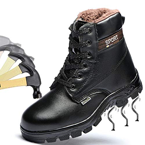 Preisvergleich Produktbild SROTER Damen Herren Arbeitsschuhe Stahlkappe Wasserdicht Gefüttert Sicherheitsschuhe Schneestiefel Trekking Wanderschuhe Winterschuhe Stiefel Trekking Schuhe