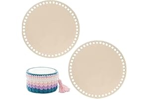 ANNERATTERYER Holzboden Häkeln Korbboden Zum Häkeln 20cm Holzboden für Häkelkorb Holzboden Zum Häkeln Korbflechten Boden Rund Häkel Zubehör Webrahmen Rund Häkelkorb Baby Korbboden