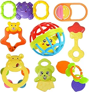 Nizomi Softee Rattle Toys for Infants Teether New Born Baby Products, Sensory Toys, Made In Kids Friendly Recycle Non-Toxic Material,Safe And Hygienic, Nibbler Pretend Play Toys, Attractive Color, Finishing(Without Any Sharp),Early Educational, Best Baby's Activity Center