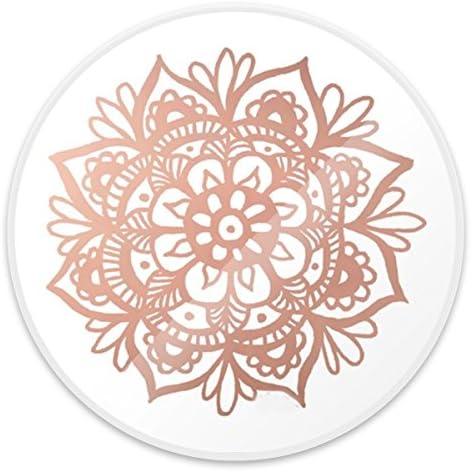 Premium Mounts and Stands,Collapsible Expanding Pop Grip Mount Sockets for iPhone,Smartphones and Tablets - Rose Gold Mandala White