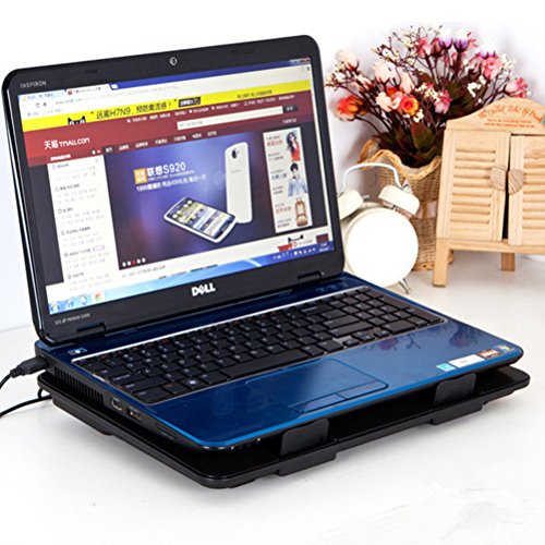 LEDMOMO Cooling Pad für 14-15,6 Zoll Laptops Cooler Pad Chill Mat mit 5 ruhigen Fans Starke Windgeschwindigkeit für das Spielen von Spielen und Office (Black) - 4