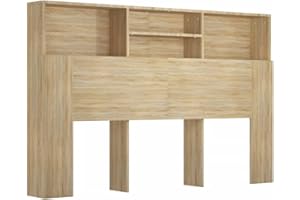 vidaXL Armoire de Tête de Lit Murale Meuble de Chambre à Coucher Tête de Lit avec Rangement Accessoire de Lit Intérieur Chêne Sonoma 160x19x103,5 cm