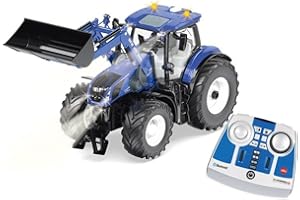 siku 6798, New Holland T7.315 Tractor con cargador frontal, Azul, Metal/plástico, 1:32, Con mando a distancia, Incluye mando a distancia Bluetooth, Posibilidad de control vía app